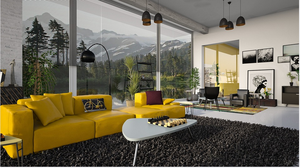 carpeted living room